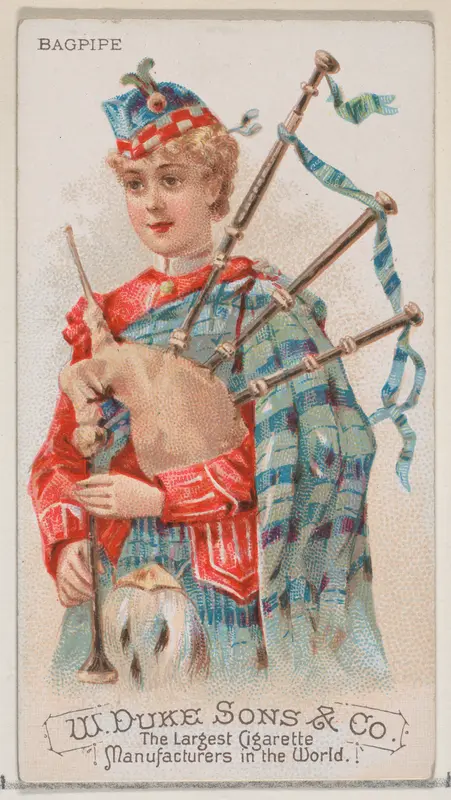 Bagpipe, from the Musical Instruments series (N82) for Duke brand cigarettes Wall Art by W. Duke, Sons & Co. - High-Resolution Digital Print