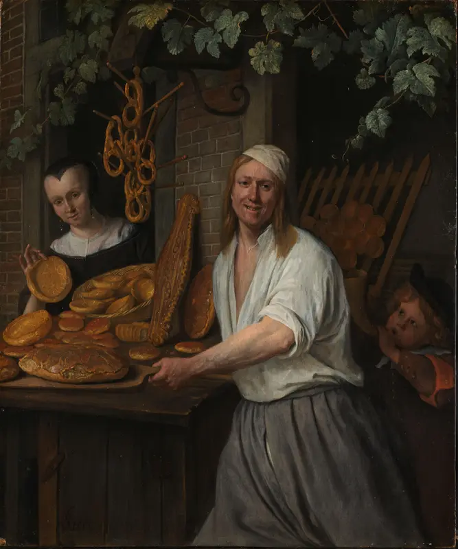 Baker’s Couple Arent Oostwaard and Catharina Keizerswaard Wall Art by Jan Havicksz. Steen - High-Resolution Digital Print
