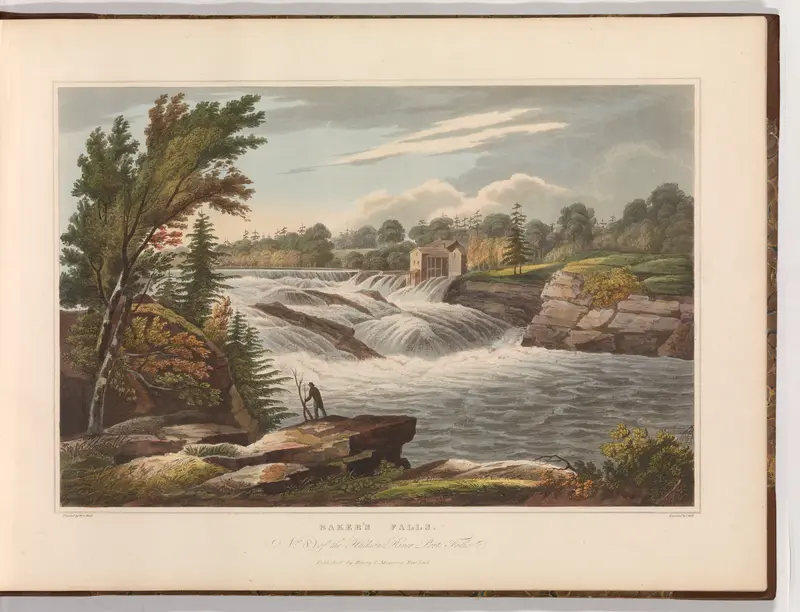 Baker's Falls (No. 8 of The Hudson River Portfolio) Wall Art by John Hill - High-Resolution Digital Print