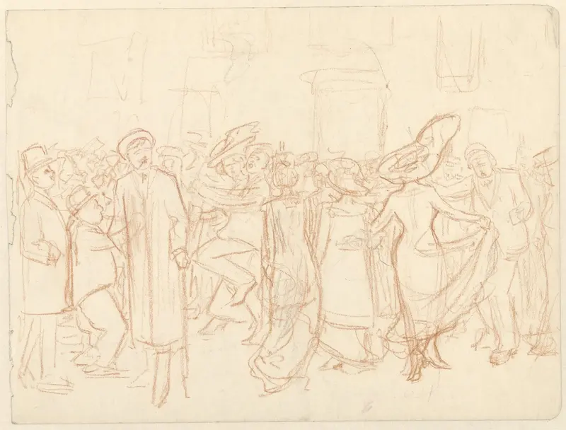Bal met dansende personen Wall Art by Johan Braakensiek - High-Resolution Digital Print