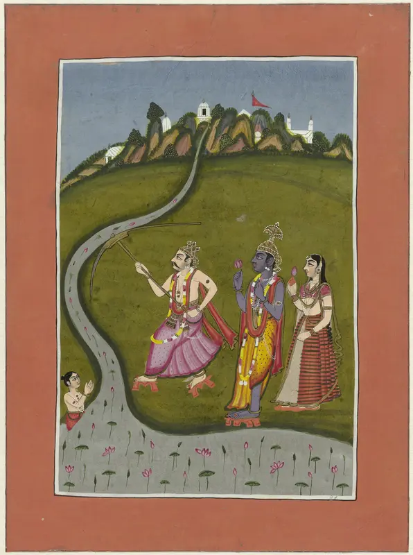 Balarama verlegt de loop van de Yamuna met zijn ploeg Wall Art by Unknown - High-Resolution Digital Print
