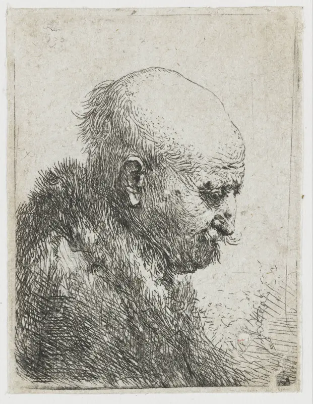 Bald headed man in profile right: small bust, the artist's father (?) Wall Art by Unknown - High-Resolution Digital Print
