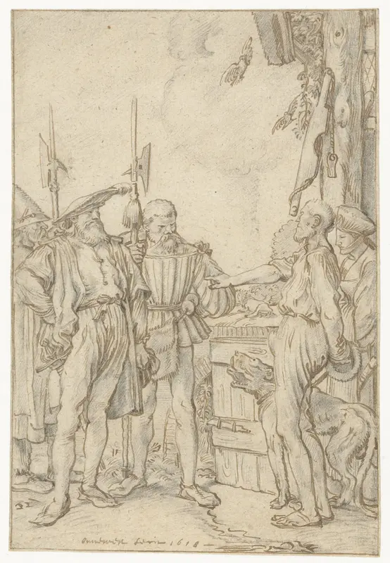 Baljuw tracht de koe te kopen Wall Art by Willem Pietersz Buytewech - High-Resolution Digital Print