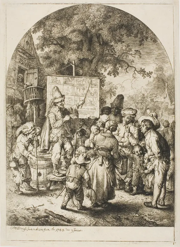 Ballad Singer at a Country Fair Wall Art by Christian Wilhelm Ernst Dietrich - High-Resolution Digital Print
