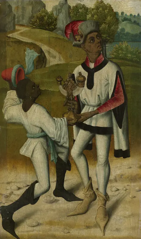 Balthasar, één van de drie koningen, met een bediende Wall Art by anonymous - High-Resolution Digital Print