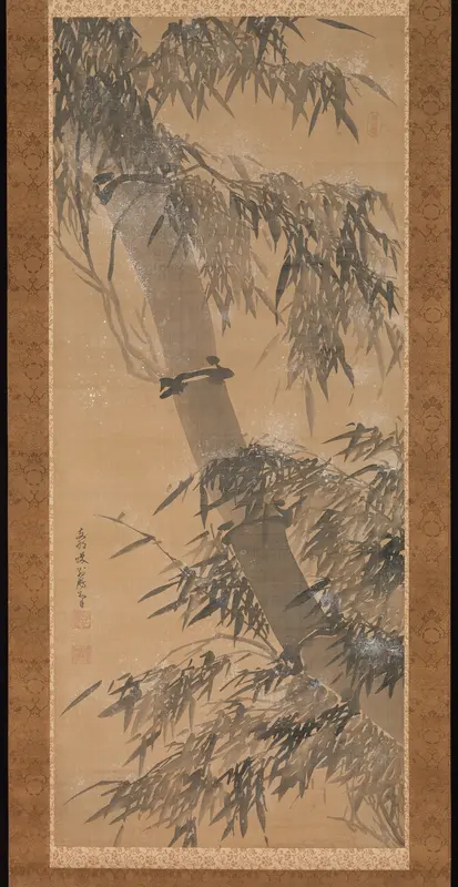 Bamboo in Snow Wall Art by Dapeng Zhengkun (Taihō Shōkon) - High-Resolution Digital Print