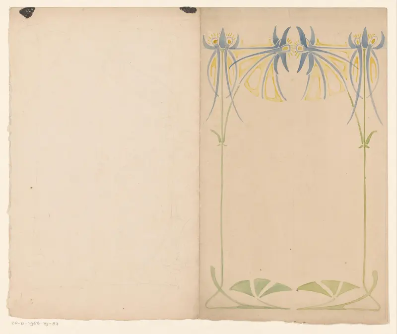Bandontwerp met een kader met plantmotieven Wall Art by Reinier Willem Petrus de Vries (1874-1953) - High-Resolution Digital Print