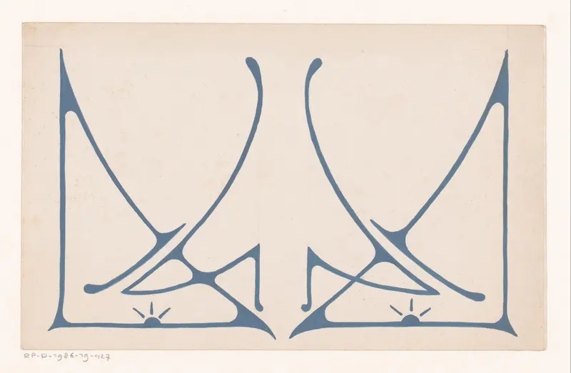 Bandontwerp met kruisende lijnen en zonnen Wall Art by Reinier Willem Petrus de Vries (1874-1953) - High-Resolution Digital Print