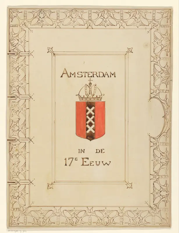 Bandontwerp voor: Amsterdam in de 17e eeuw, zonder jaar Wall Art by Reinier Willem Petrus de Vries (1874-1953) - High-Resolution Digital Print