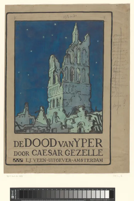 Bandontwerp voor: Caesar Gezelle, De dood van Yper, 1916 Wall Art by Unknown - High-Resolution Digital Print