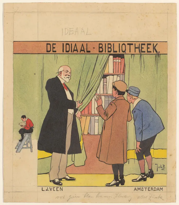 Bandontwerp voor de serie: De Ideaal-Bibliotheek van uitgeversmaatschappij L.J. Veen Wall Art by Unknown - High-Resolution Digital Print