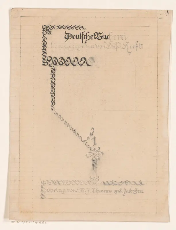 Bandontwerp voor een boek gepubliceerd door dr. P. Kieft Wall Art by Reinier Willem Petrus de Vries (1874-1953) - High-Resolution Digital Print