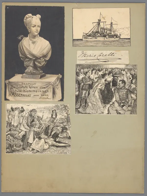 Bandontwerp voor: Elise Soer, Despoot. De laatste uren van twee koninginnen. Rassenhaat, 1897 Wall Art by anonymous - High-Resolution Digital Print
