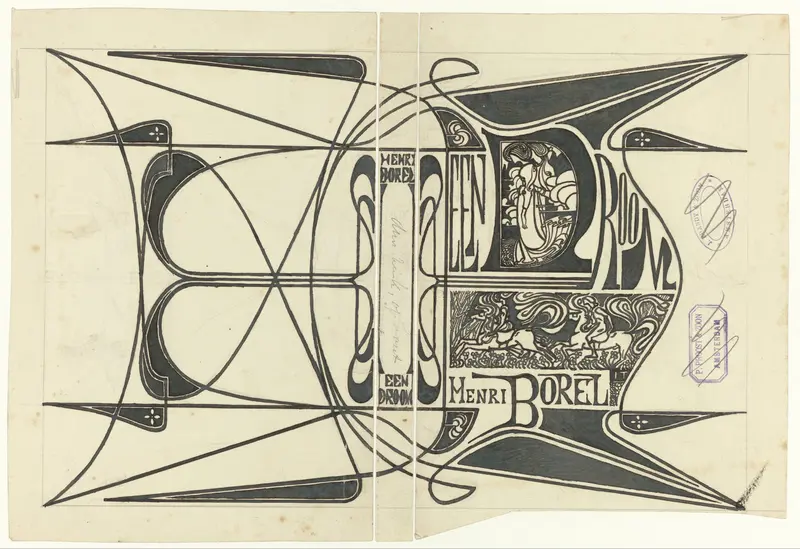 Bandontwerp voor: Henri Borel, Een droom, 1899 Wall Art by Jan Toorop - High-Resolution Digital Print