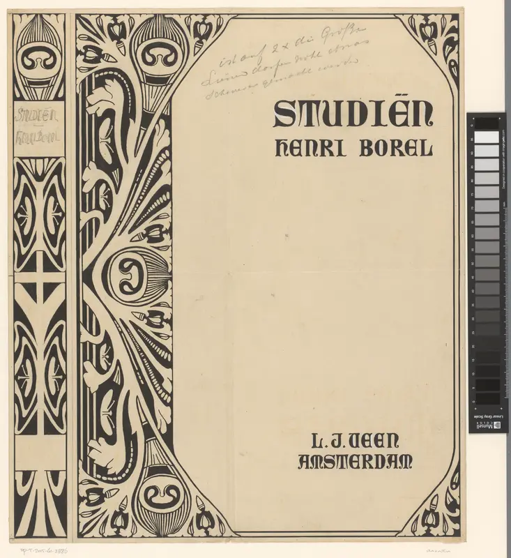 Bandontwerp voor: Henri Borel, Studiën, 1898 Wall Art by anonymous - High-Resolution Digital Print