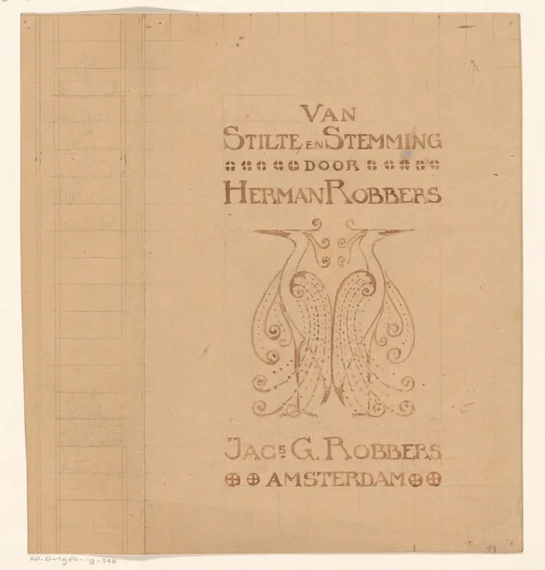 Bandontwerp voor: Herman Robbers, Van stilte en stemming, 1905 Wall Art by Reinier Willem Petrus de Vries (1874-1953) - High-Resolution Digital Print