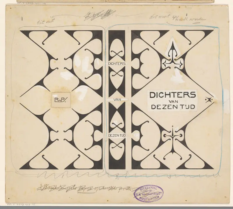 Bandontwerp voor: J.N. van Hall, Dichters van deze tijd, 1899 Wall Art by Unknown - High-Resolution Digital Print