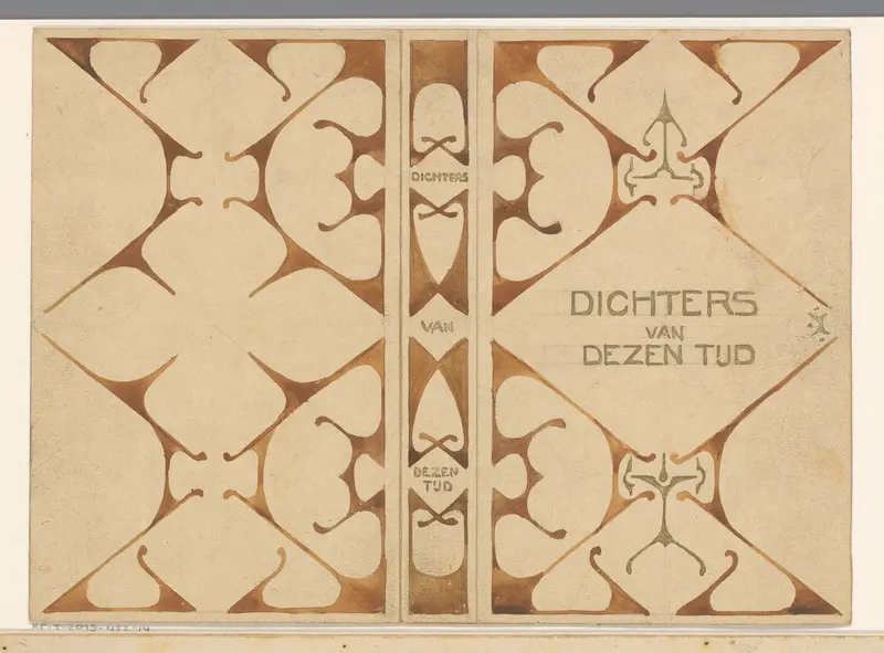 Bandontwerp voor: J.N. van Hall, Dichters van deze tijd, 1899 Wall Art by Reinier Willem Petrus de Vries (1874-1953) - High-Resolution Digital Print