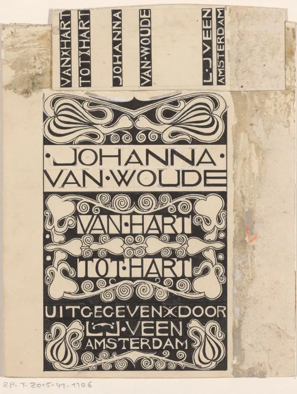 Bandontwerp voor: Johanna van Woude, Van hart tot hart, 1900 Wall Art by Theo Neuhuys - High-Resolution Digital Print