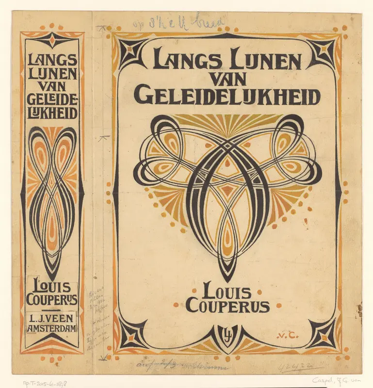 Bandontwerp voor: Louis Couperus, Langs lijnen van geleidelijkheid, 1900 Wall Art by Unknown - High-Resolution Digital Print