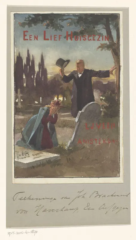 Bandontwerp voor: Martha Haverkamp, Een lief gezin en andere novellen en schetsen, 1889 Wall Art by Unknown - High-Resolution Digital Print