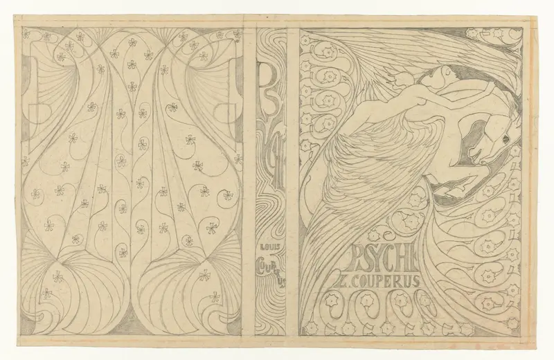 Bandontwerp voor Psyche van Louis Couperus Wall Art by Jan Toorop - High-Resolution Digital Print