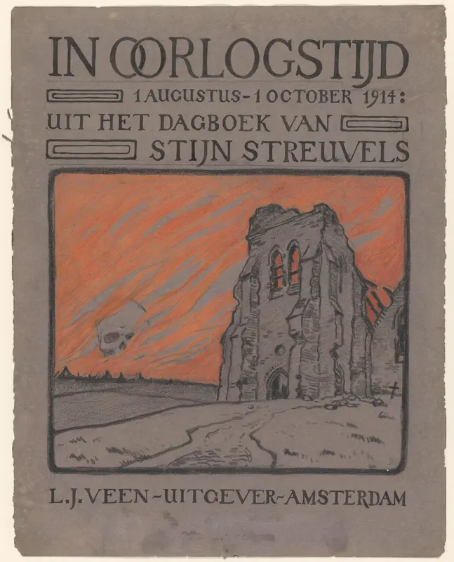 Bandontwerp voor: Stijn Streuvels, In oorlogstijd: uit het dagboek van Stijn Streuvels augustus - oktober 1914, 1915 Wall Art by anonymous - High-Resolution Digital Print
