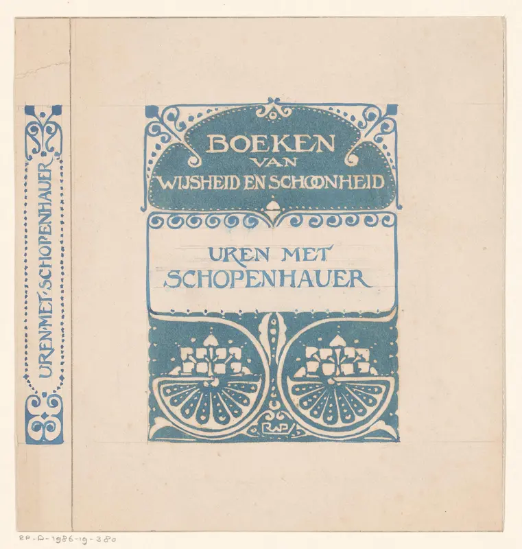 Bandontwerp voor: Uren met Schopenhauer. Boeken van wijsheid en schoonheid, 1913 Wall Art by Reinier Willem Petrus de Vries (1874-1953) - High-Resolution Digital Print