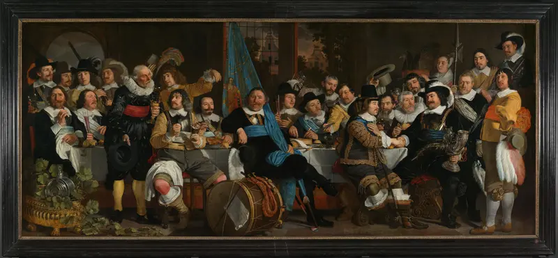 Banquet at the Crossbowmen’s Guild in Celebration of the Treaty of Münster Wall Art by Bartholomeus van der Helst - High-Resolution Digital Print
