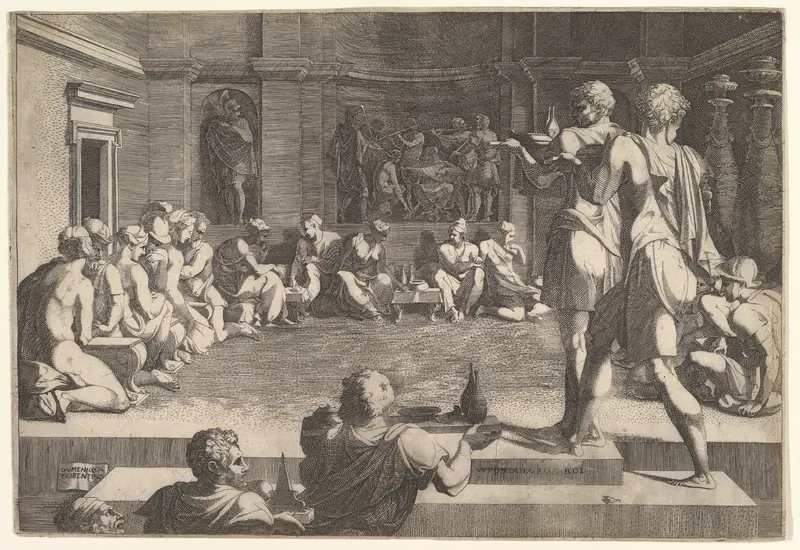 Banquet of Alexander Wall Art by Domenico del Barbiere - High-Resolution Digital Print