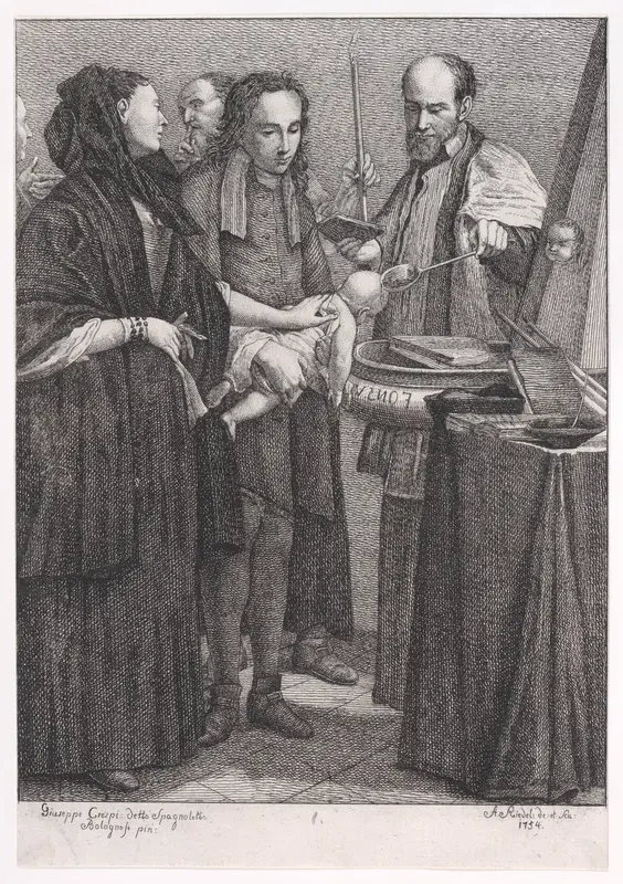 Baptism, from "The Seven Sacraments" Wall Art by Johann Anton Riedel - High-Resolution Digital Print