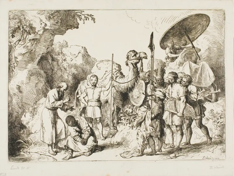 Baptism of the Chamberlain of Queen Candace of Ethiopia Wall Art by Christian Wilhelm Ernst Dietrich - High-Resolution Digital Print