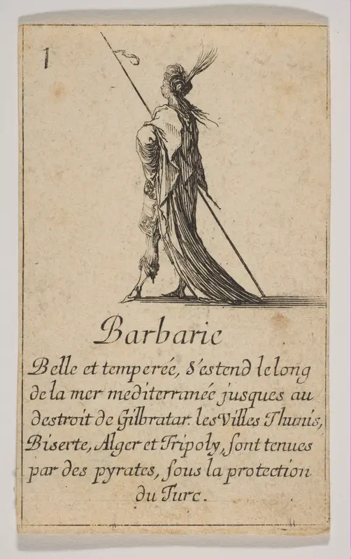Barbarie, from "Jeu de la Géographie" Wall Art by Stefano della Bella - High-Resolution Digital Print