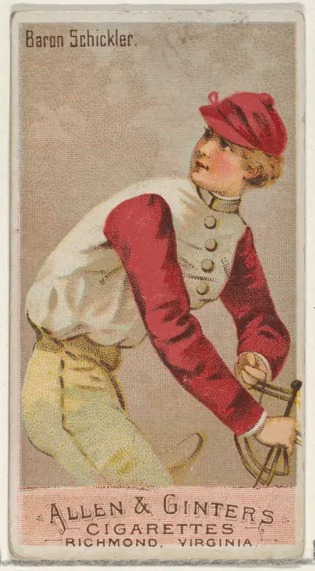 Baron Schickler, from the Racing Colors of the World series (N22a) for Allen & Ginter Cigarettes Wall Art by Allen & Ginter - High-Resolution Digital Print