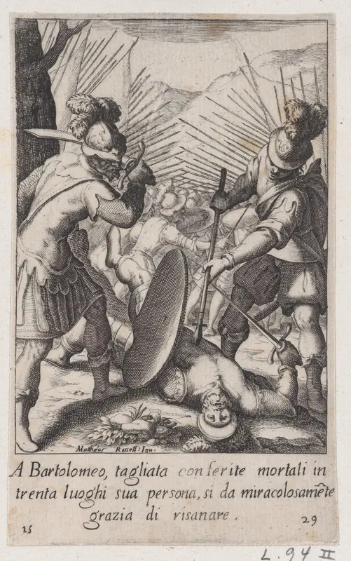 Bartolomeo, from Scelta d'Alcuni Miracoli e Grazie della Santissima Nunziata di Firenze (Selection of Some Miracles and Graces that Occurred in the Church of the Annunziata in Florence) Wall Art by Jacques Callot - High-Resolution Digital Print
