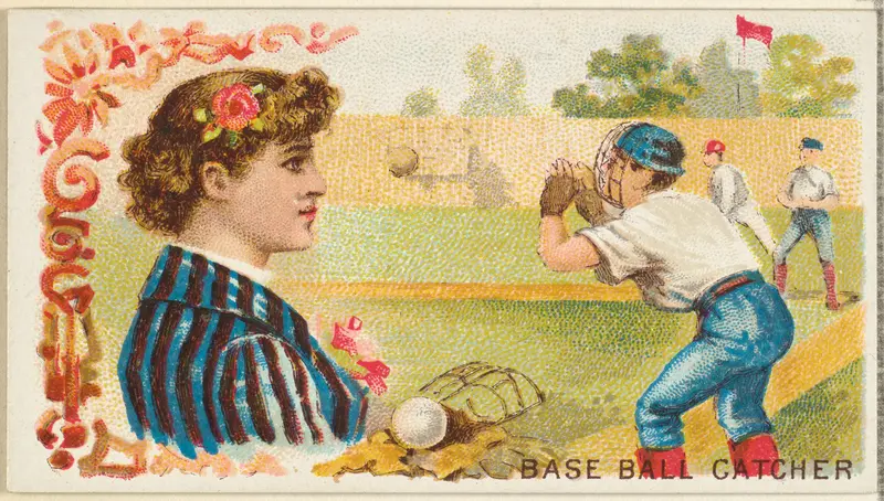 Baseball Catcher, from the Games and Sports series (N165) for Old Judge Cigarettes Wall Art by Goodwin & Company - High-Resolution Digital Print