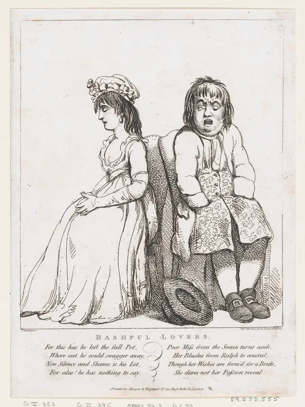 Bashful Lovers Wall Art by Thomas Rowlandson - High-Resolution Digital Print
