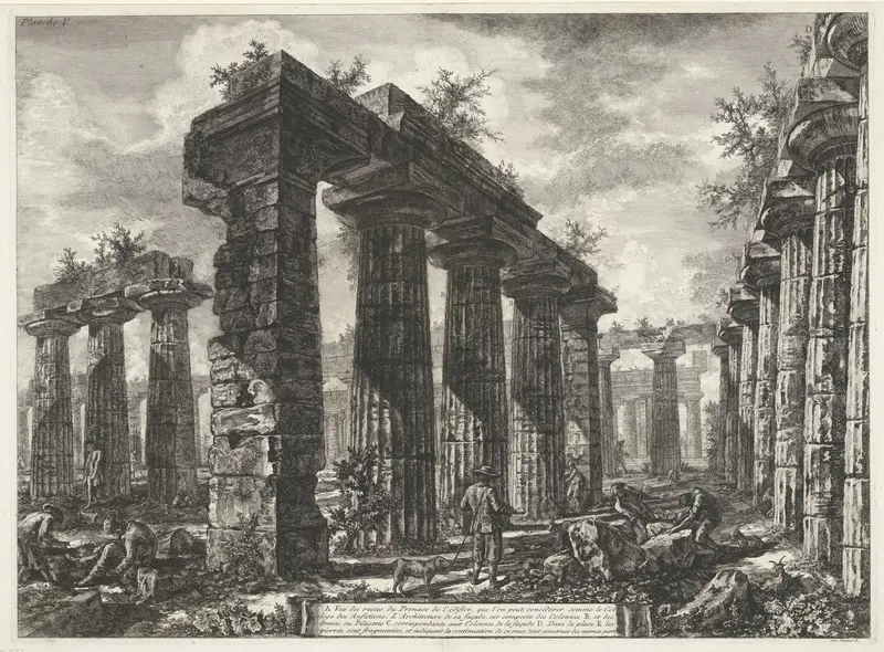 Basilica di Paestum te Paestum Wall Art by Unknown - High-Resolution Digital Print