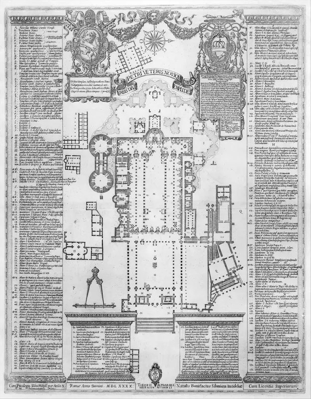 Basilica di S. Pietro in Vaticano (spine title) Wall Art by Giovanni Battista Costaguti the Elder - High-Resolution Digital Print