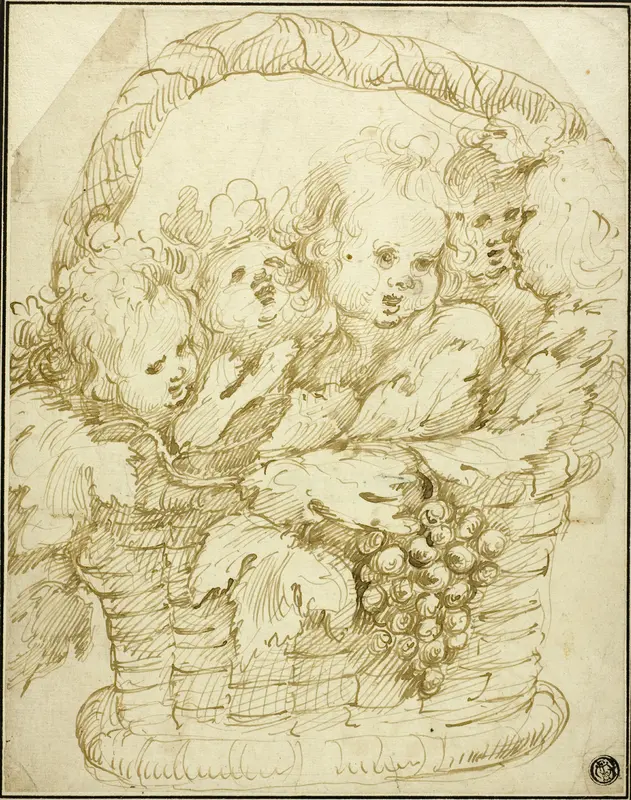 Basket of Cupids Wall Art by Johann Boeckhorst - High-Resolution Digital Print