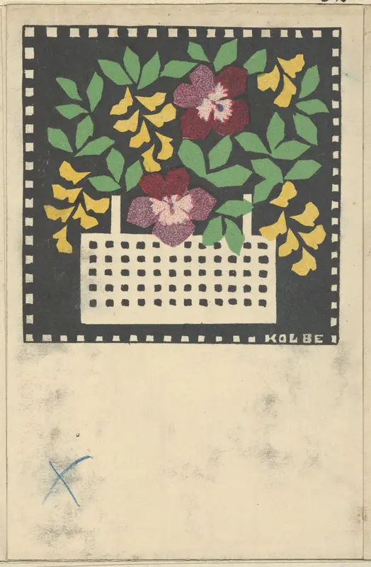 Basket of Flowers Wall Art by Leopoldine Kolbe - High-Resolution Digital Print