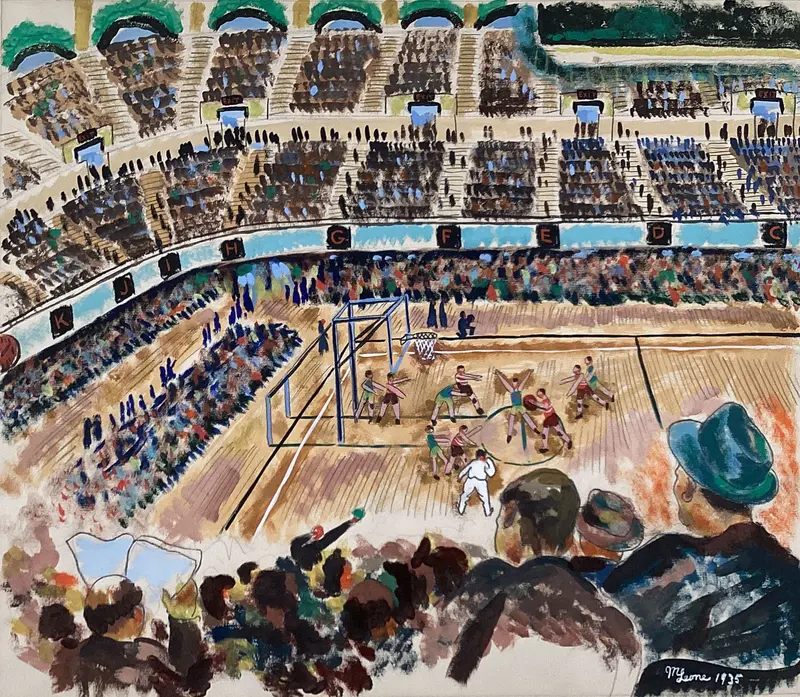 Basketball (Convention Hall, Philadelphia) Wall Art by Michael Leone - High-Resolution Digital Print