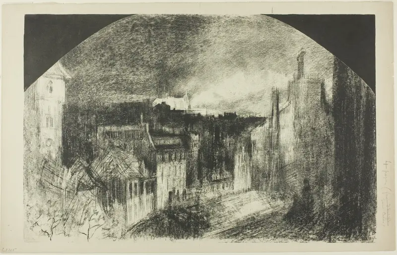 Bastille Day in Montmartre Wall Art by Félix Hilaire Buhot - High-Resolution Digital Print