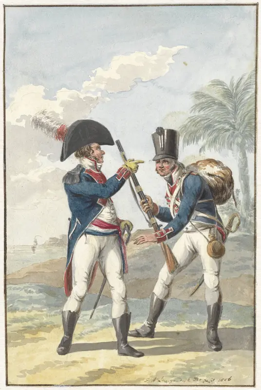 Bataafsche Coloniale Infanterie van de Kaap de Goede Hoop Wall Art by Jan Anthonie Langendijk Dzn - High-Resolution Digital Print