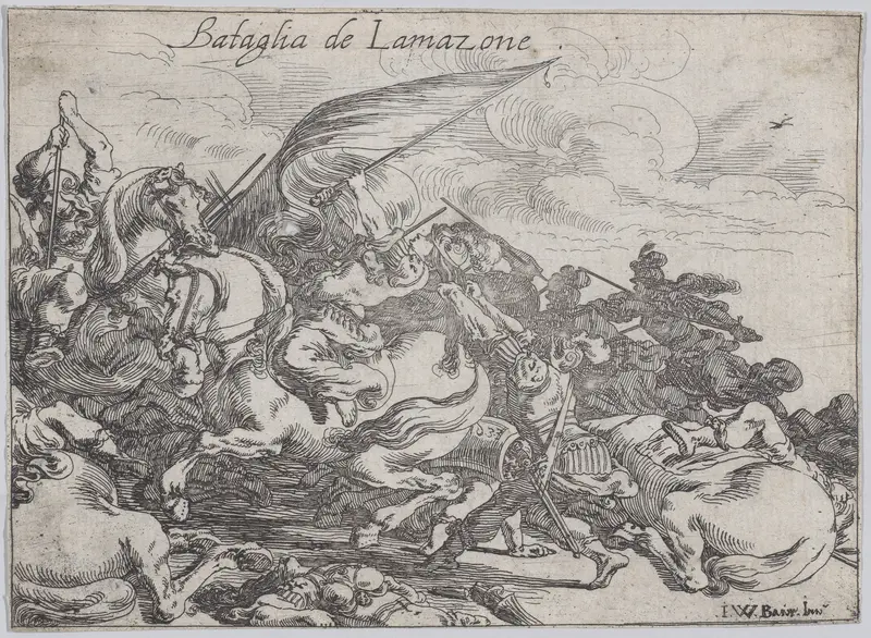 Bataglia de L'Amazone, from "Battles of Different Nations" (Capricci di varie battaglie) Wall Art by Johann Wilhelm Baur - High-Resolution Digital Print