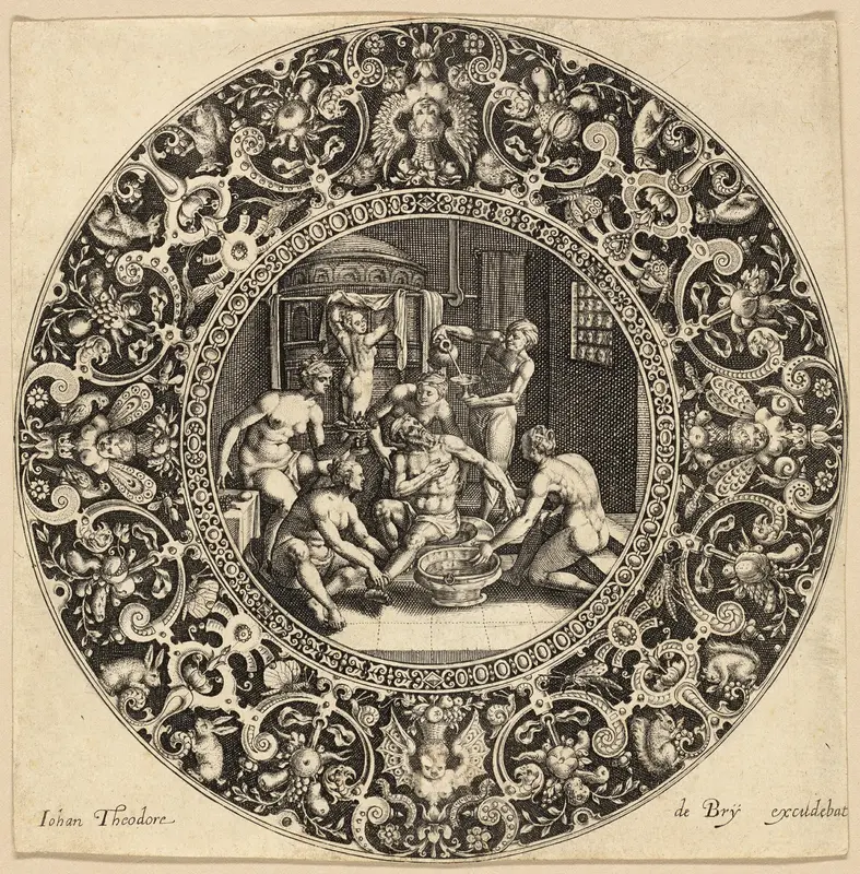 Bath of Sardanapalus Wall Art by Johann Theodor de Bry - High-Resolution Digital Print