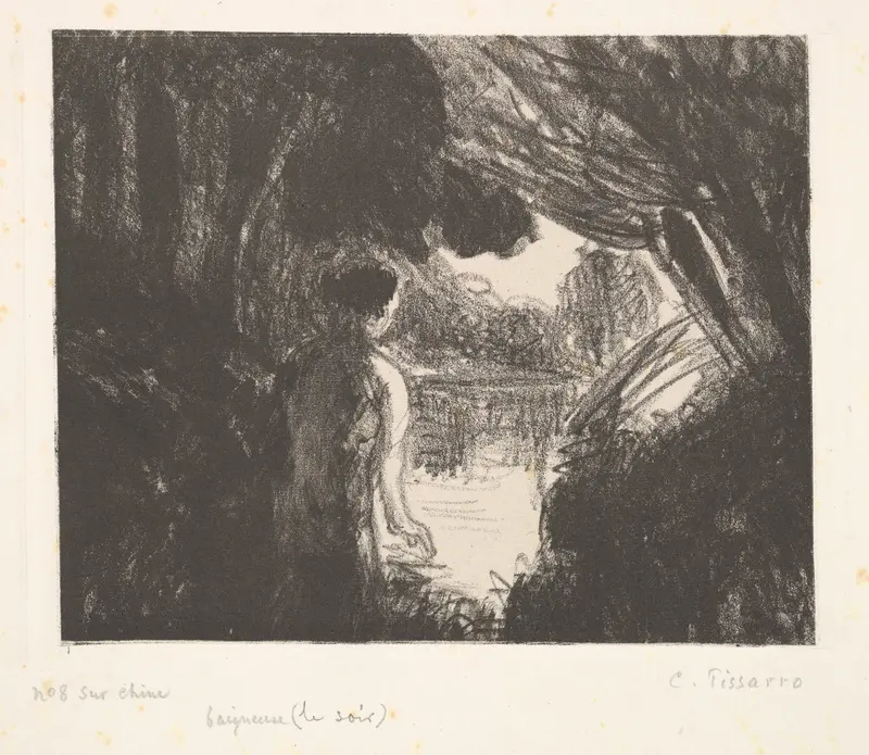 Bather, Evening Wall Art by Camille Pissarro - High-Resolution Digital Print