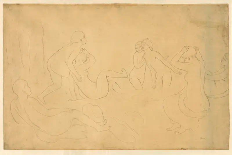Bathers in a Forest Wall Art by Pierre-Auguste Renoir - High-Resolution Digital Print