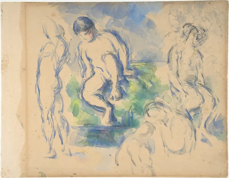 Bathers (recto); Still Life (verso) Wall Art by Paul Cézanne - High-Resolution Digital Print