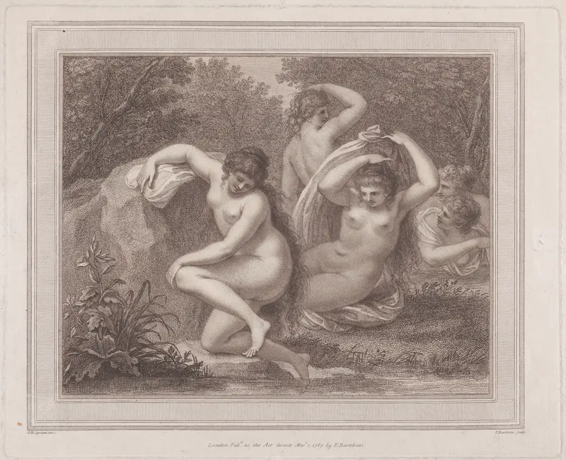 Bathing Nymphs Wall Art by Francesco Bartolozzi - High-Resolution Digital Print
